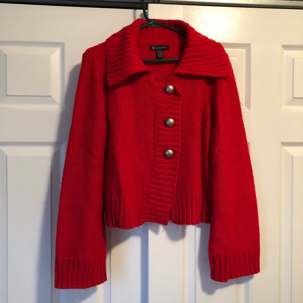 Heavy Button Down Sweater / Jacket in Red